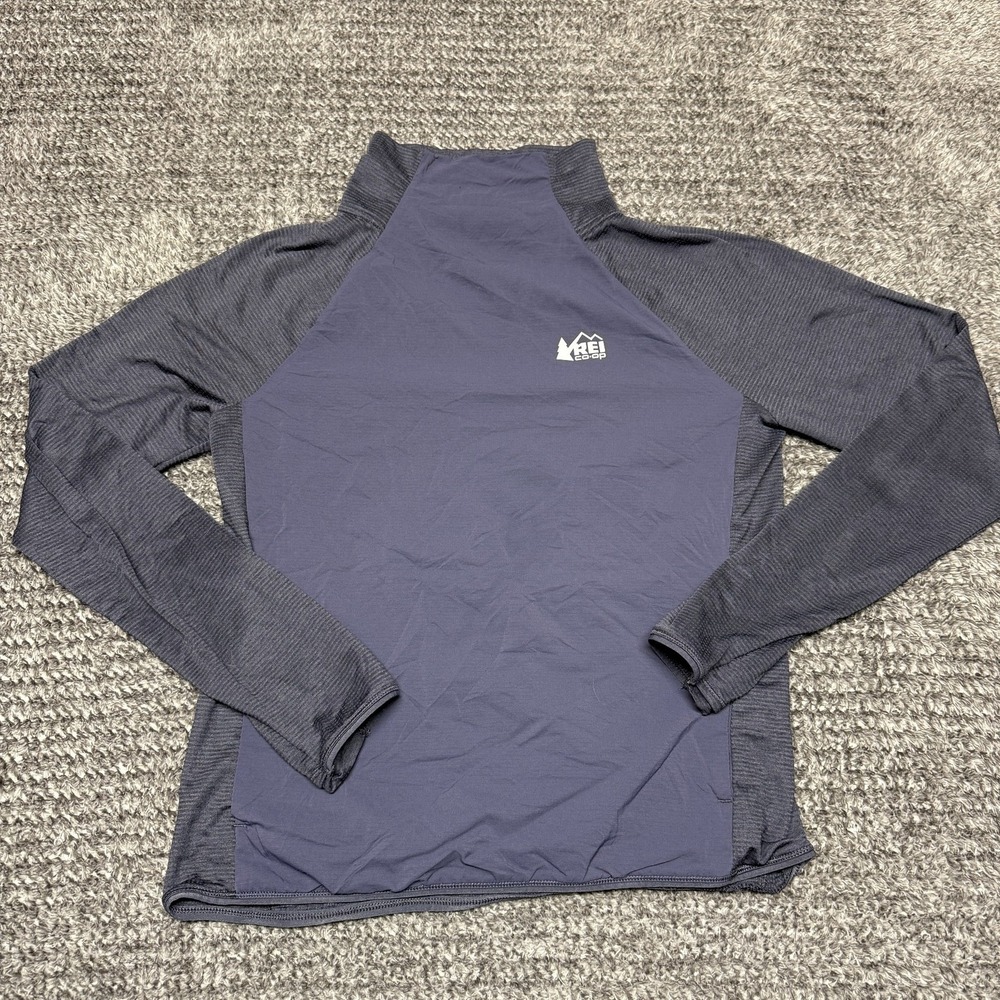 REI Co-op Womens M Zip Pullover Insulated Fleece Long Sleeve Gray Purple Outdoor